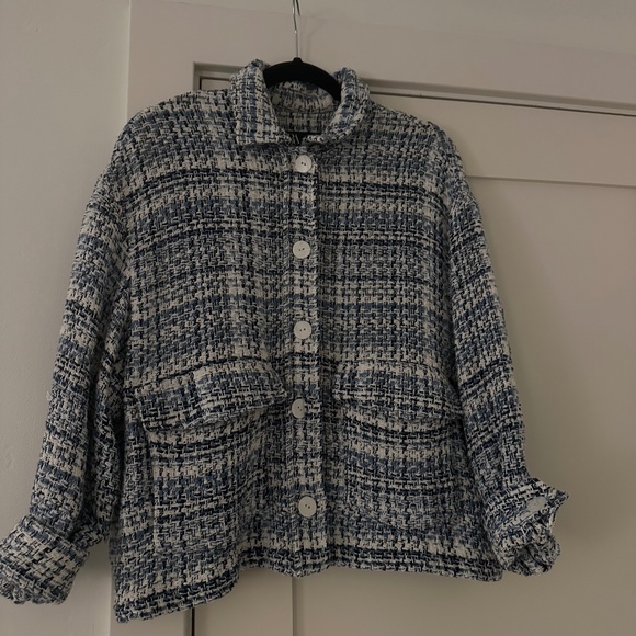 Zara Tweed Blue sky jacket - Picture 1 of 5